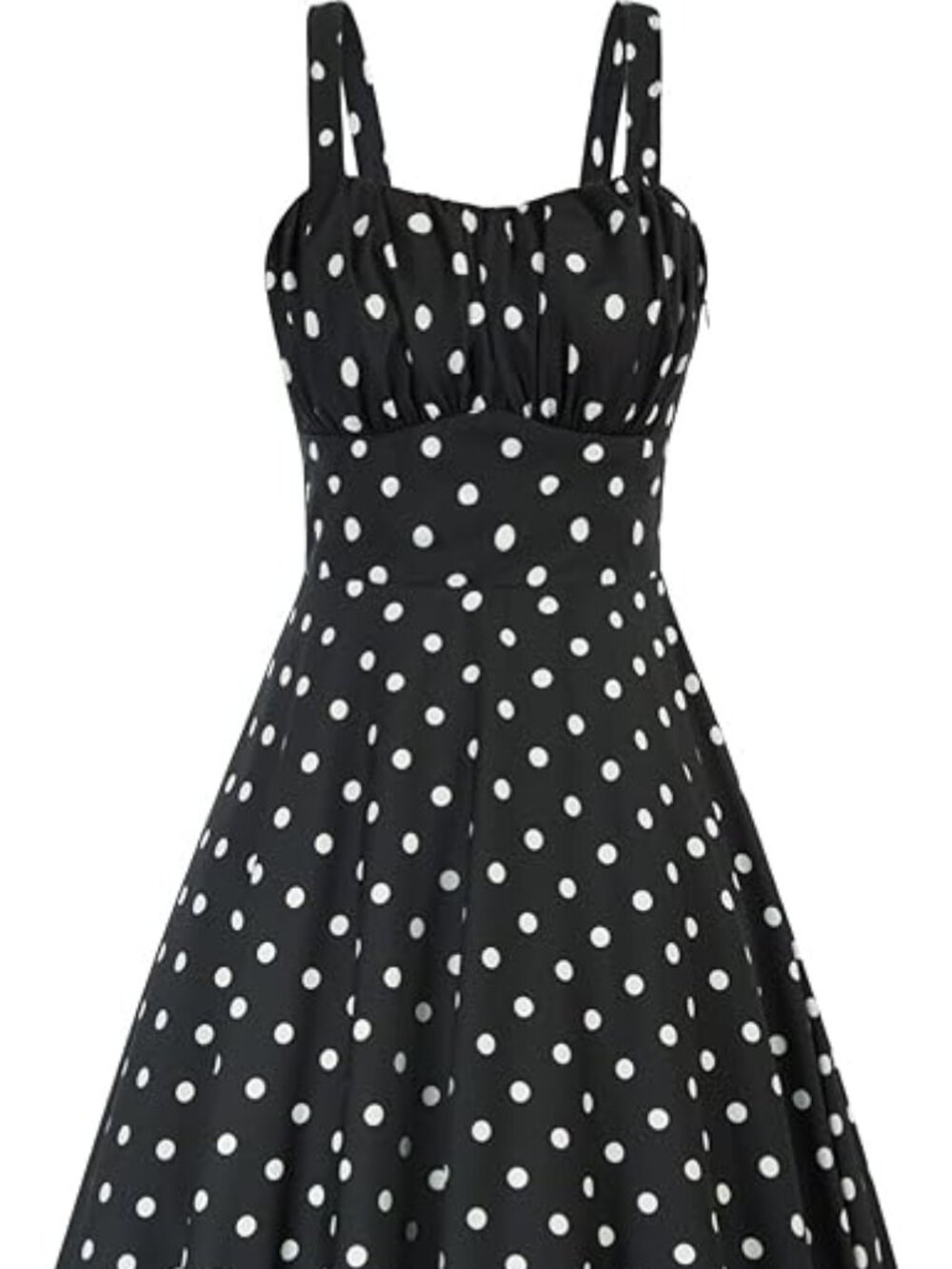 POLKA  DRESS Women's Vintage Sleeveless Floral Summer A-Line Flowy Swing Midi